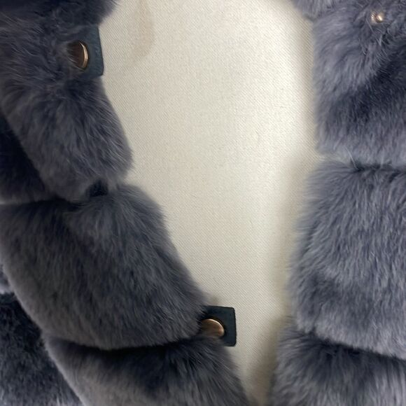 Suprema Grey Mink Fur Nylon Jacket - Picture 5 of 6